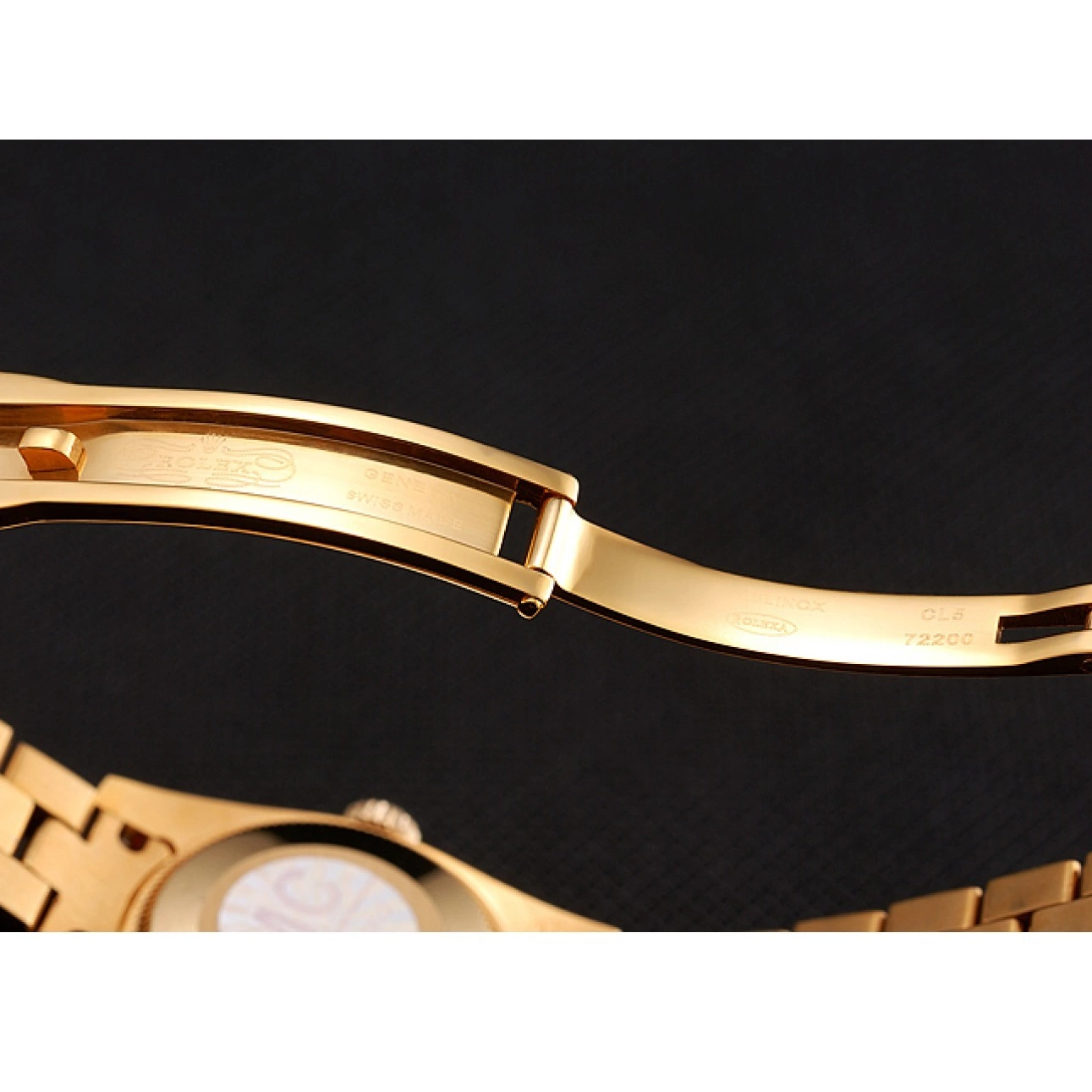 Aaa replica Rolex DayJust Pave Diamond Dial Gold Diamond 1453953 Gold Bracelet Swiss 0705